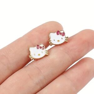 Hello Kitty Earrings Sanrio Cute Cartoon Ear Party Jewelry Stud NIP